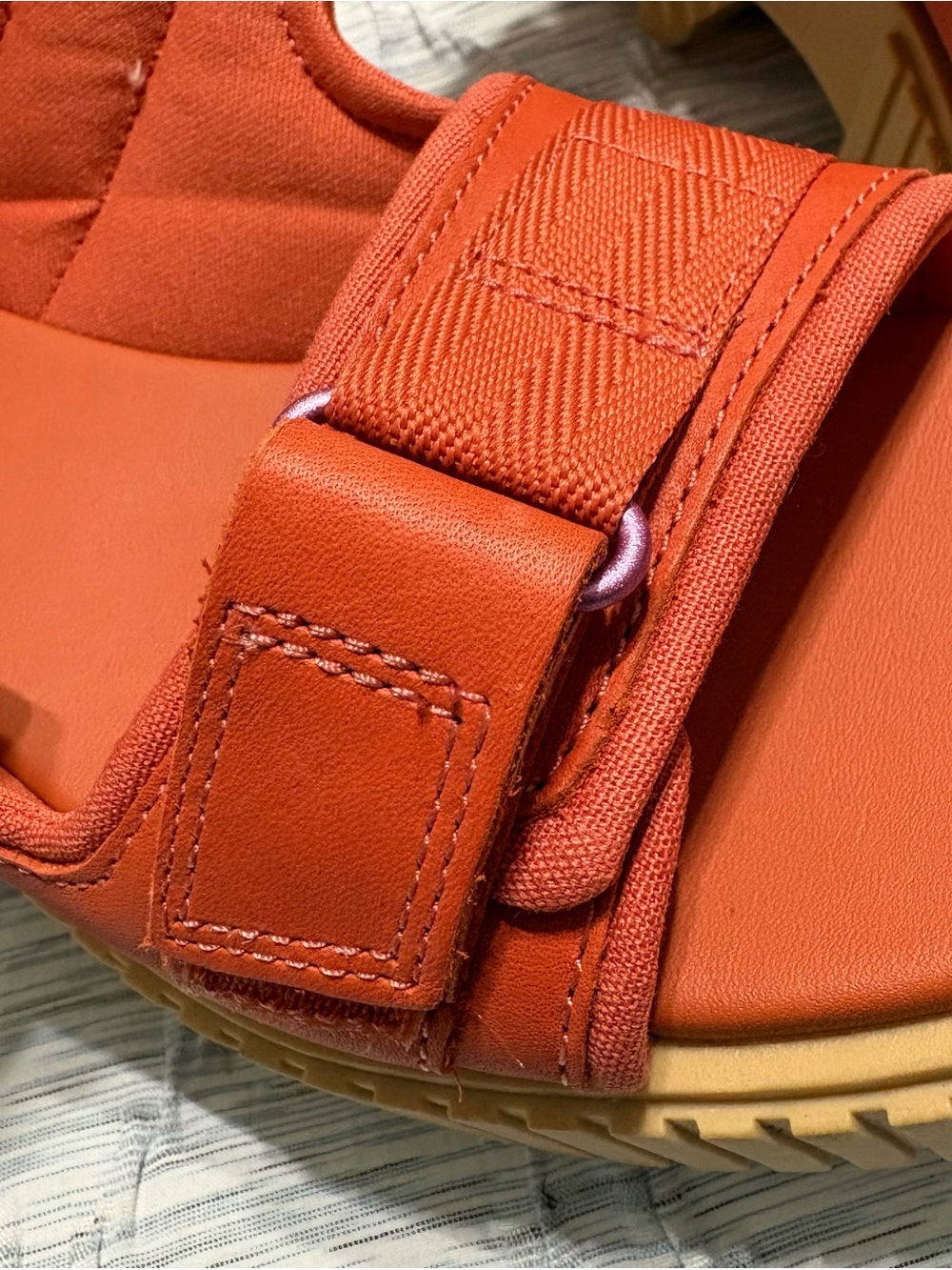SOREL Kinetic Impact Strap Chunky Platform Orange Sandals Womens 7 Comfort - Picture 6 of 8